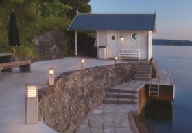 Norlys Halmstad Medium Outdoor Bollard in Galvanised Finish