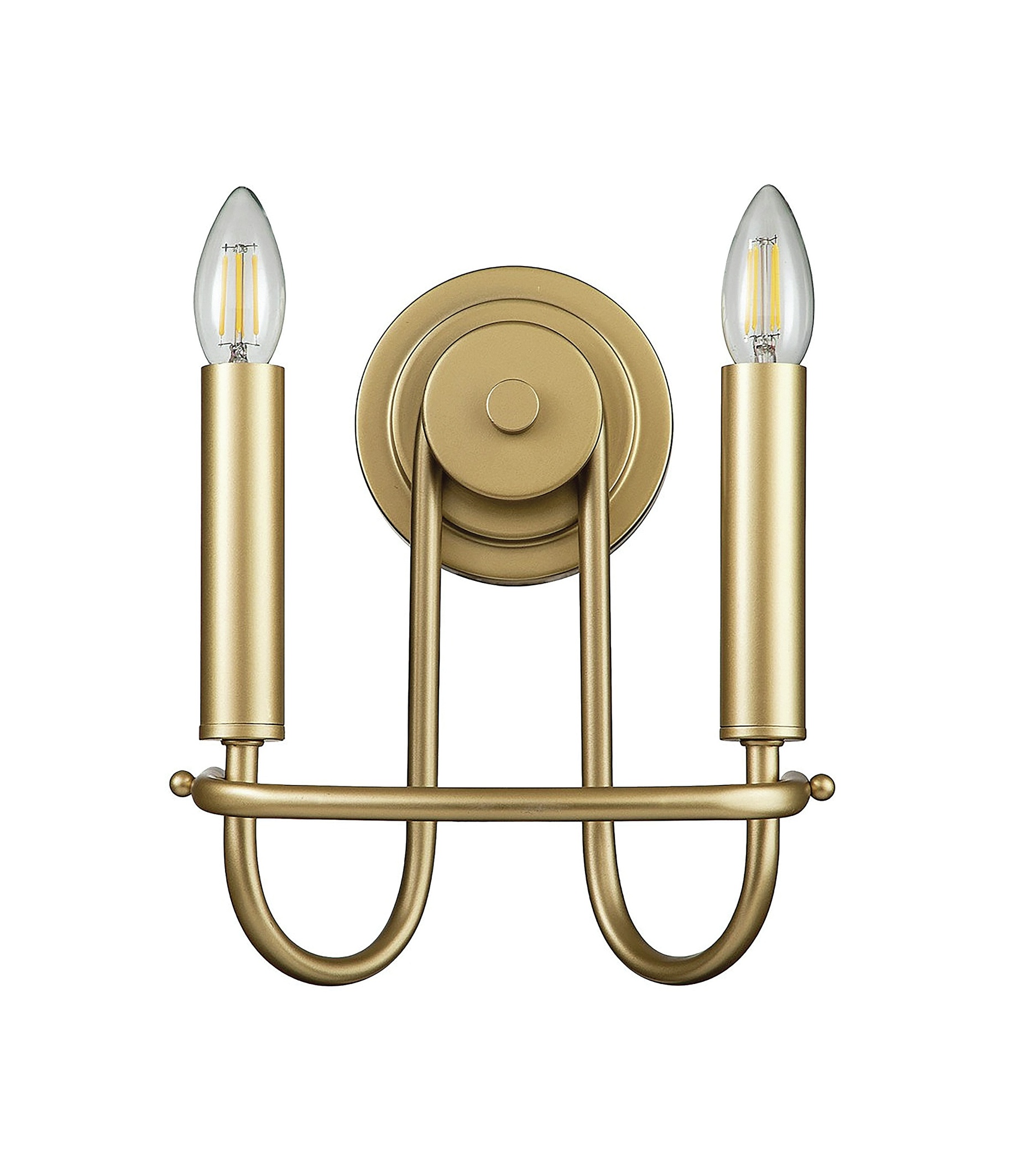 Capitol Hill 2 Light Candle Wall Lamp Painted Natural Brass