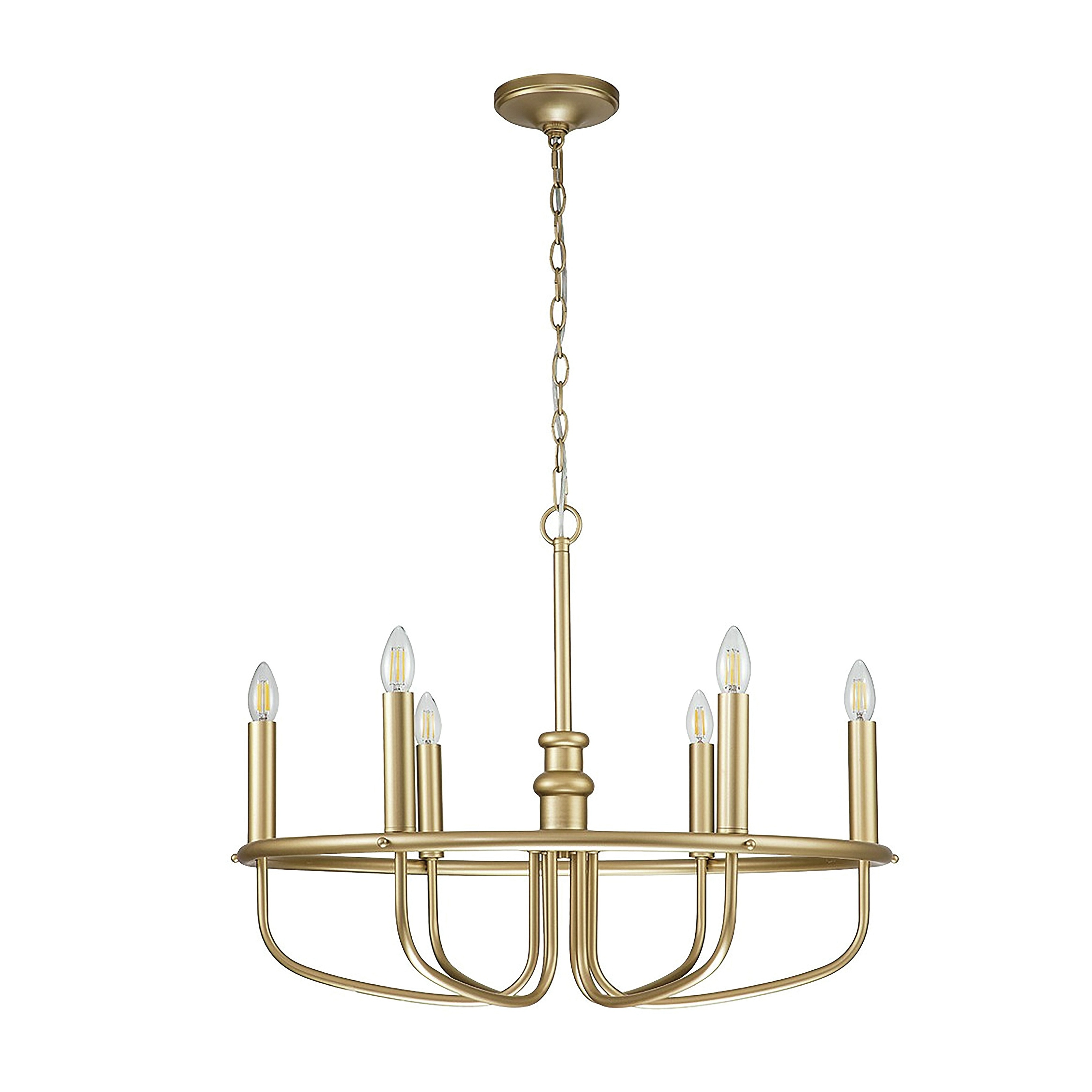 Kichler Capitol Hill 6 Light Chandelier CO Natural Brass