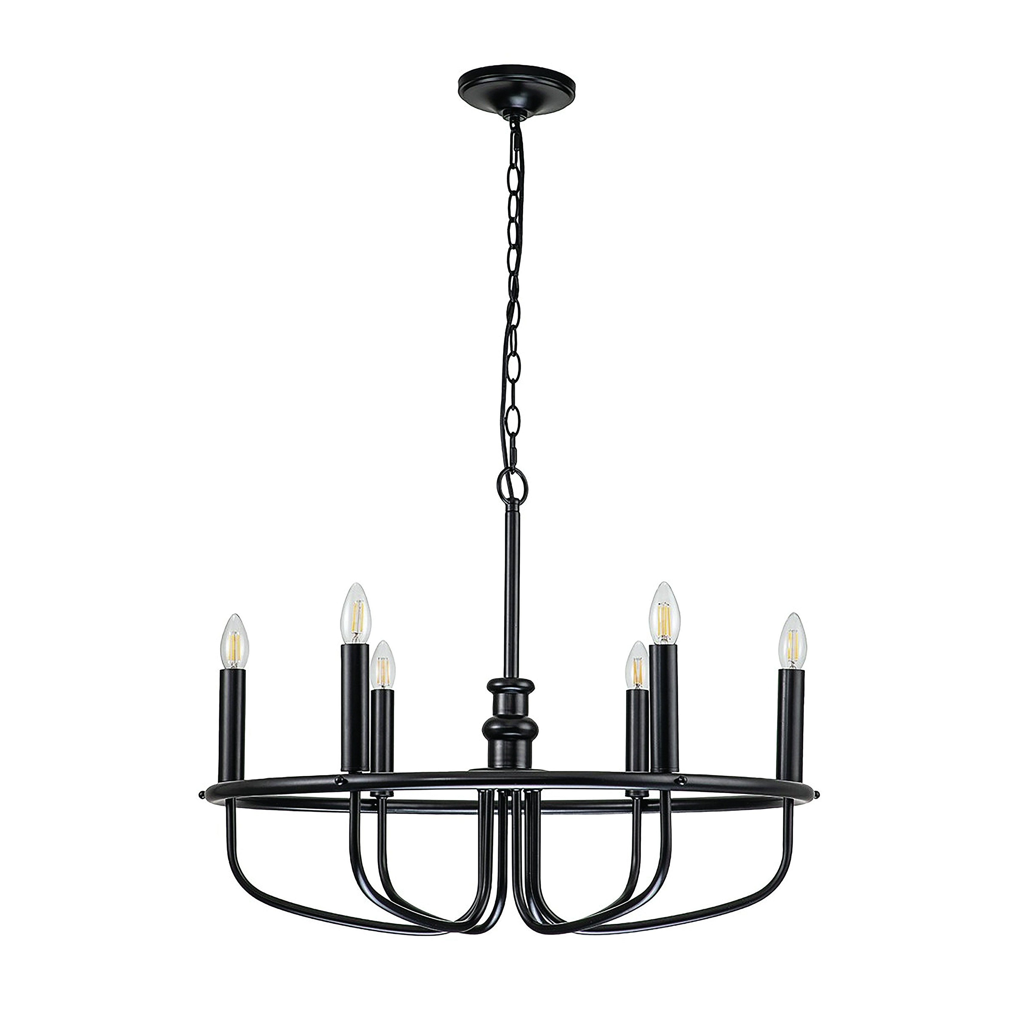 Kichler Capitol Hill 6 Light Chandelier CO Natural Brass