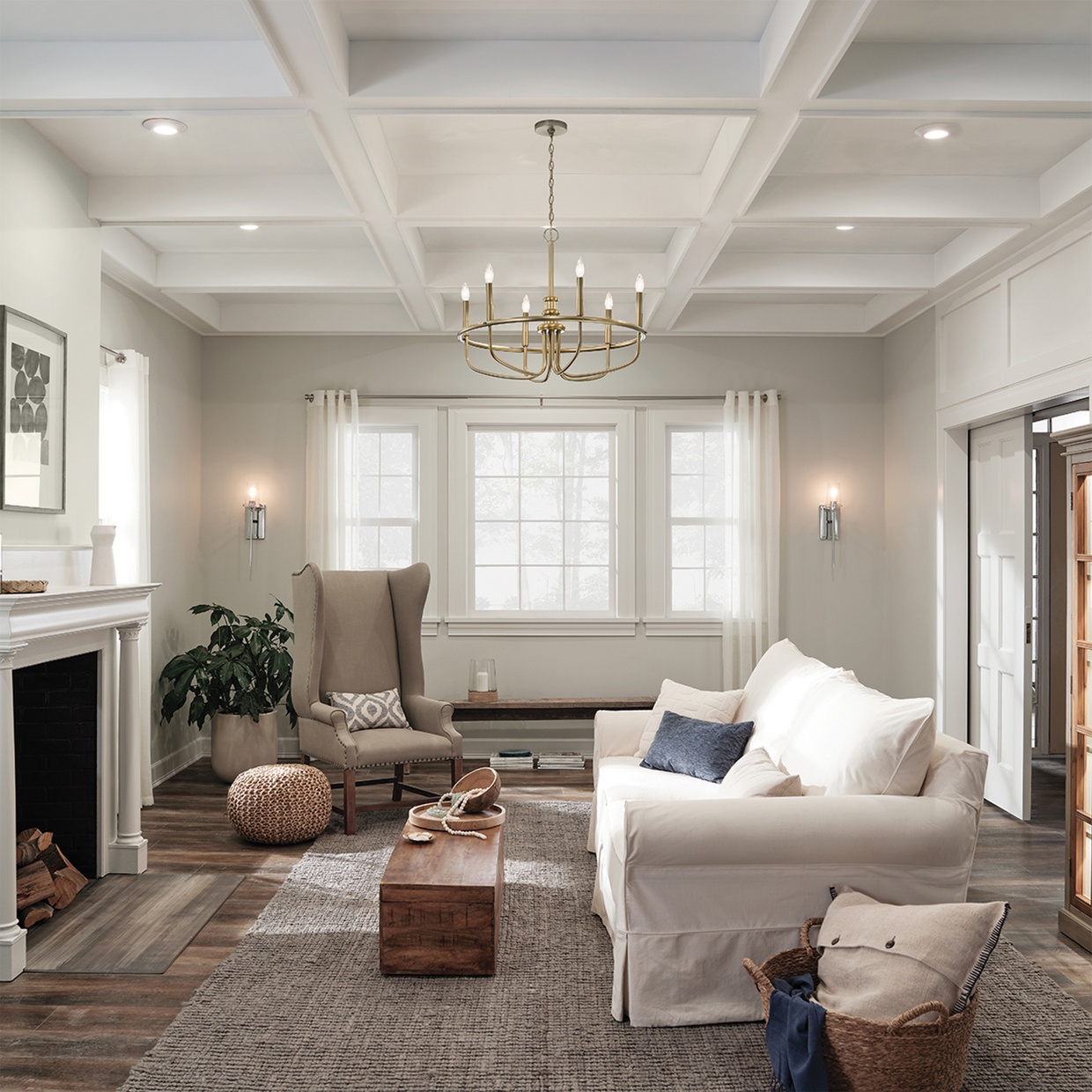 Kichler Capitol Hill 6 Light Chandelier - Natural Brass