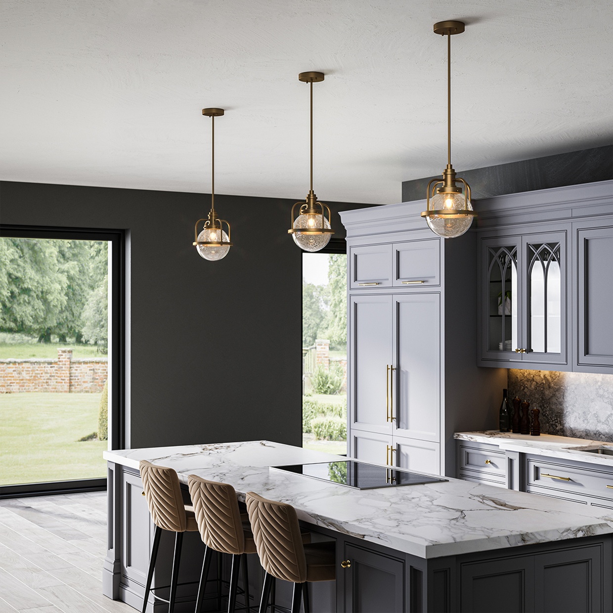 Regent Trident Semi-Flush Pendant Light