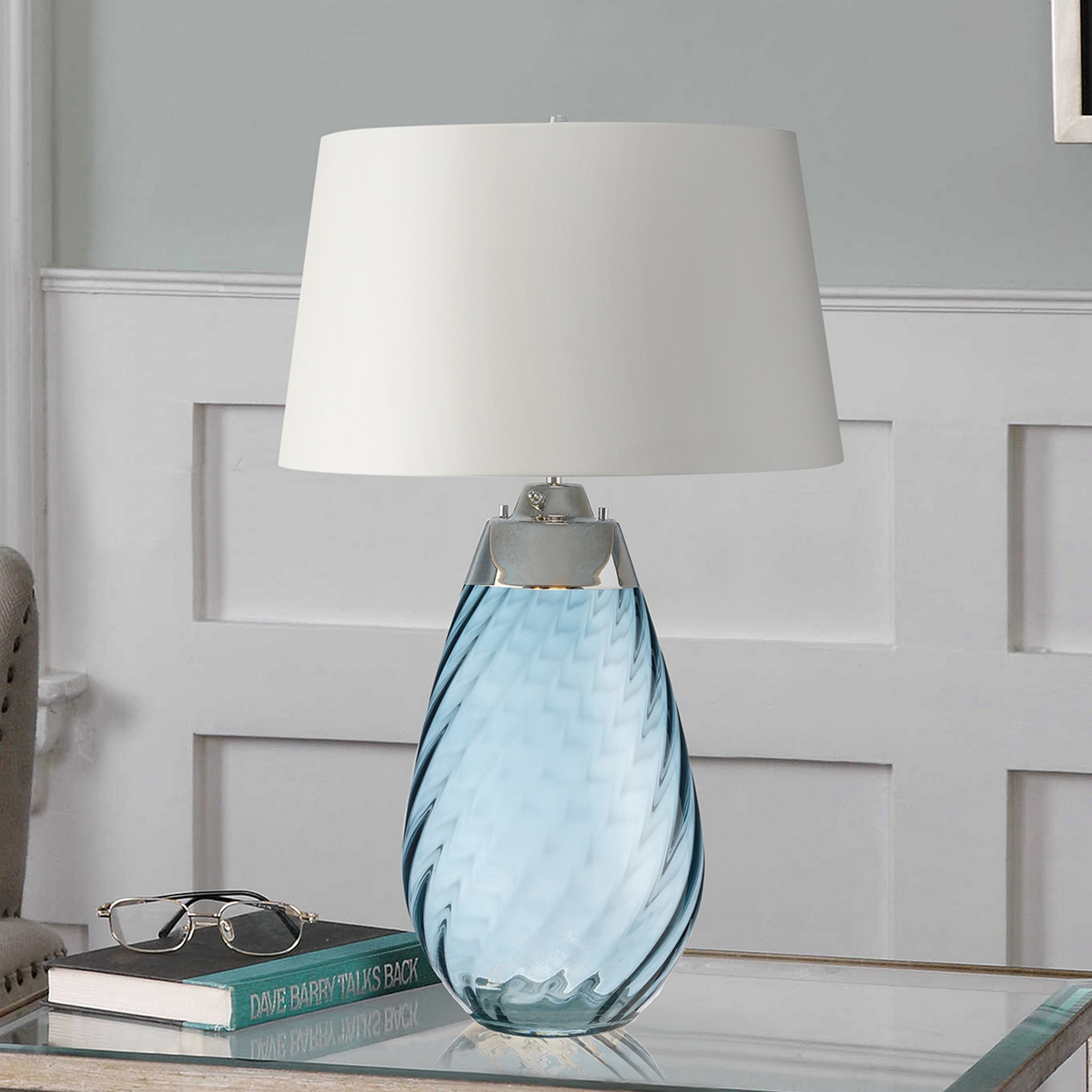 Elstead Lena Large Table Lamp in Blue