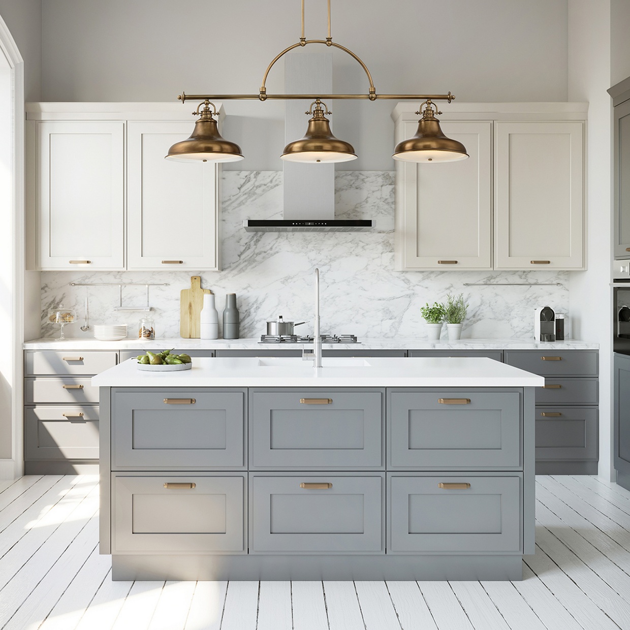 Quoizel Emery 3 Light Bar Pendant Light brass