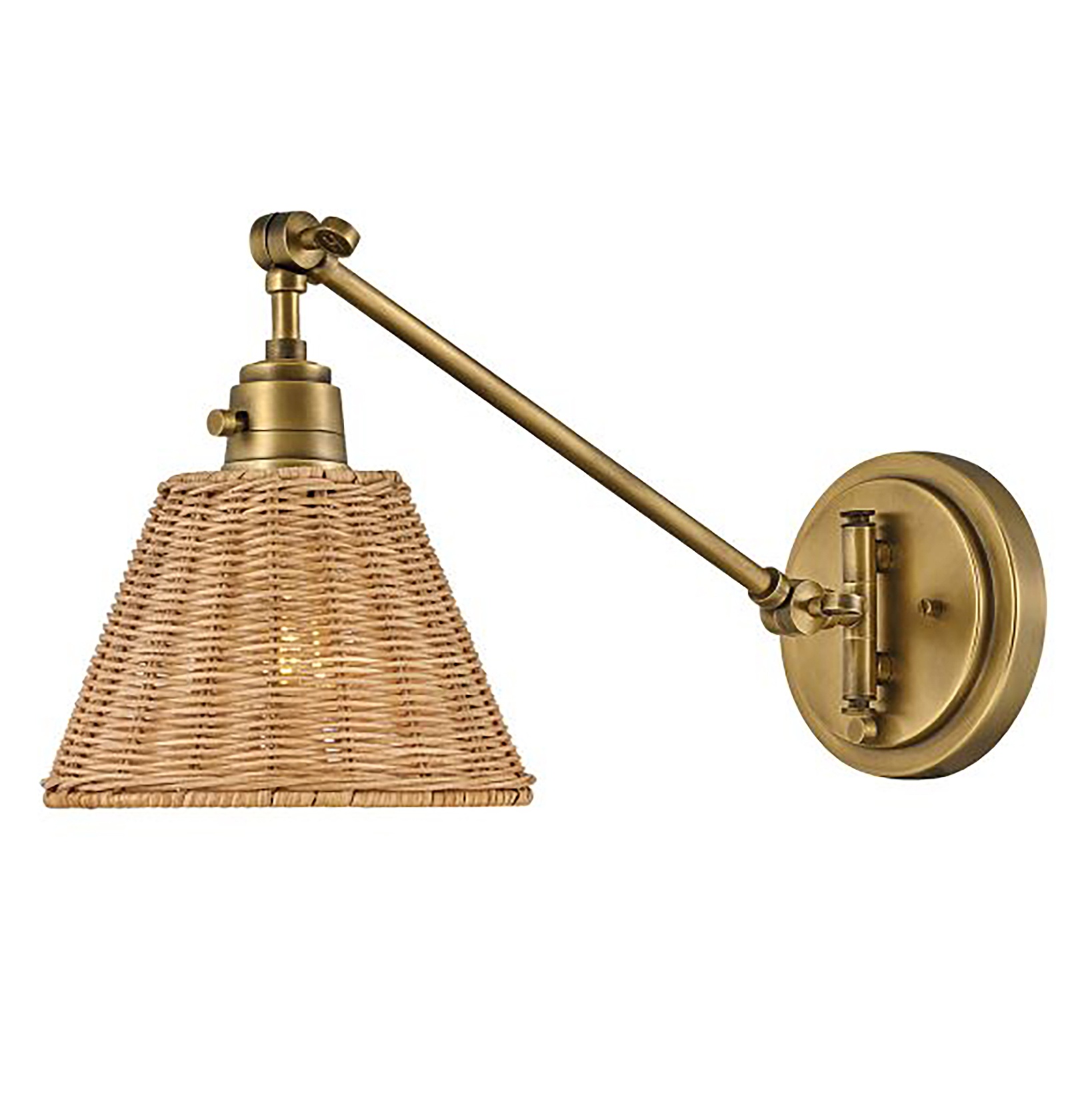 Hinkley Arti Wall Light Brass Rattan