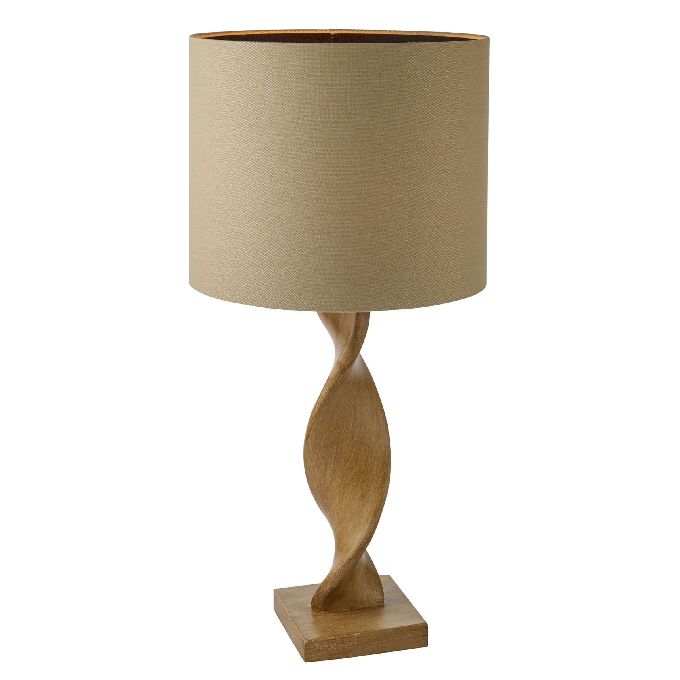 Table Lamp In Oak Effect Resin