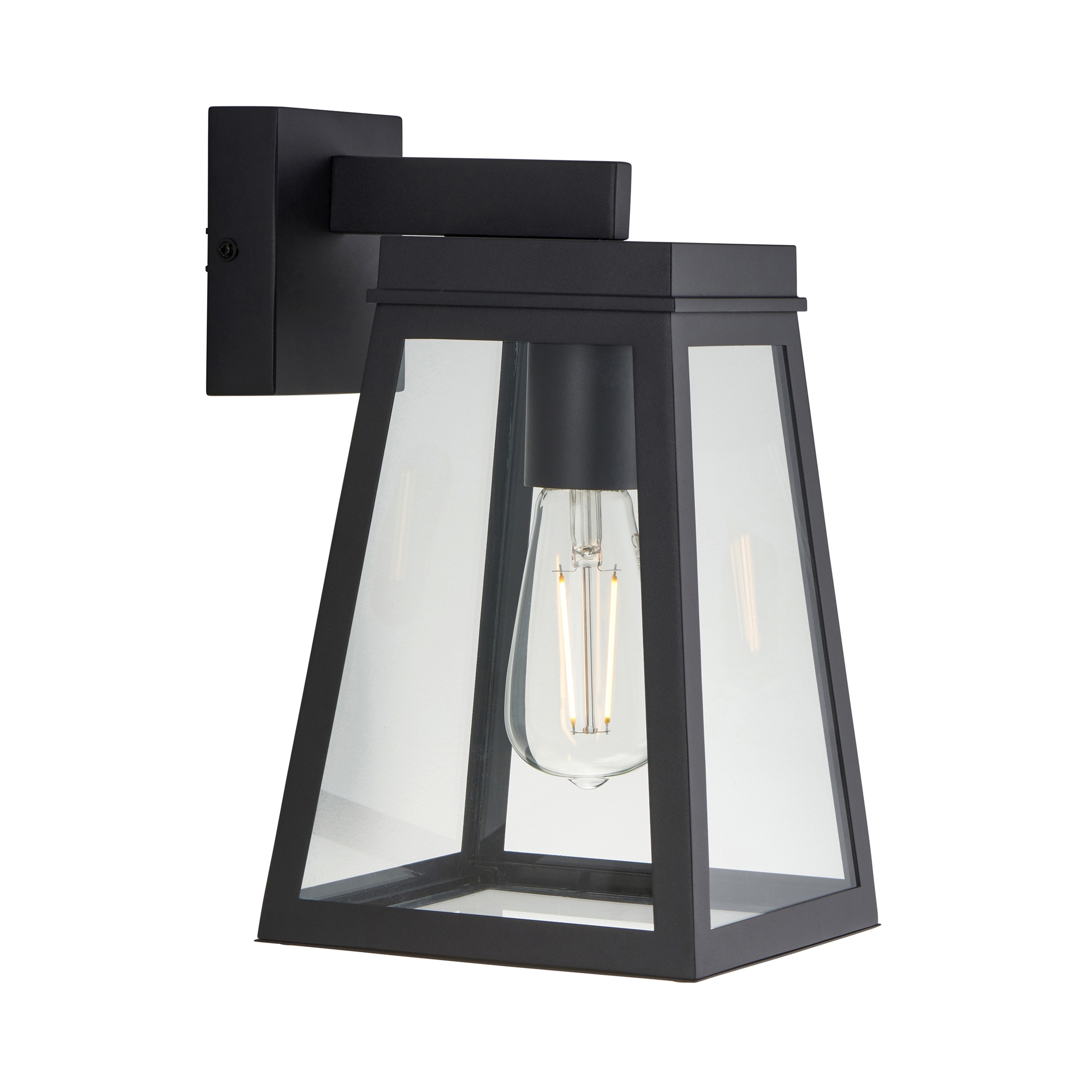 Endon Lymington Outdoor Wall Light in Textured Black and Clear Glass CO