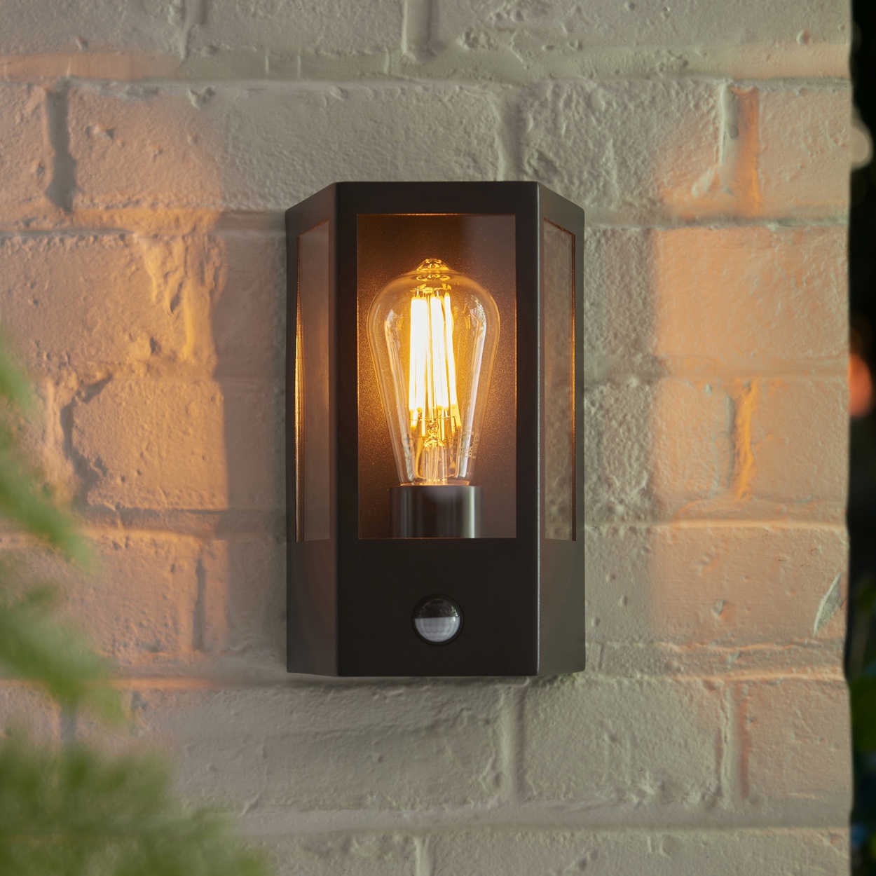 Endon Huntington Wall Light in Matt Black and Clear Glass 2