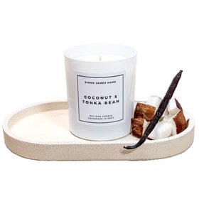 Coconut & Tonka Bean Handmade Soy Wax Candle - Luxurious Coconut Candle