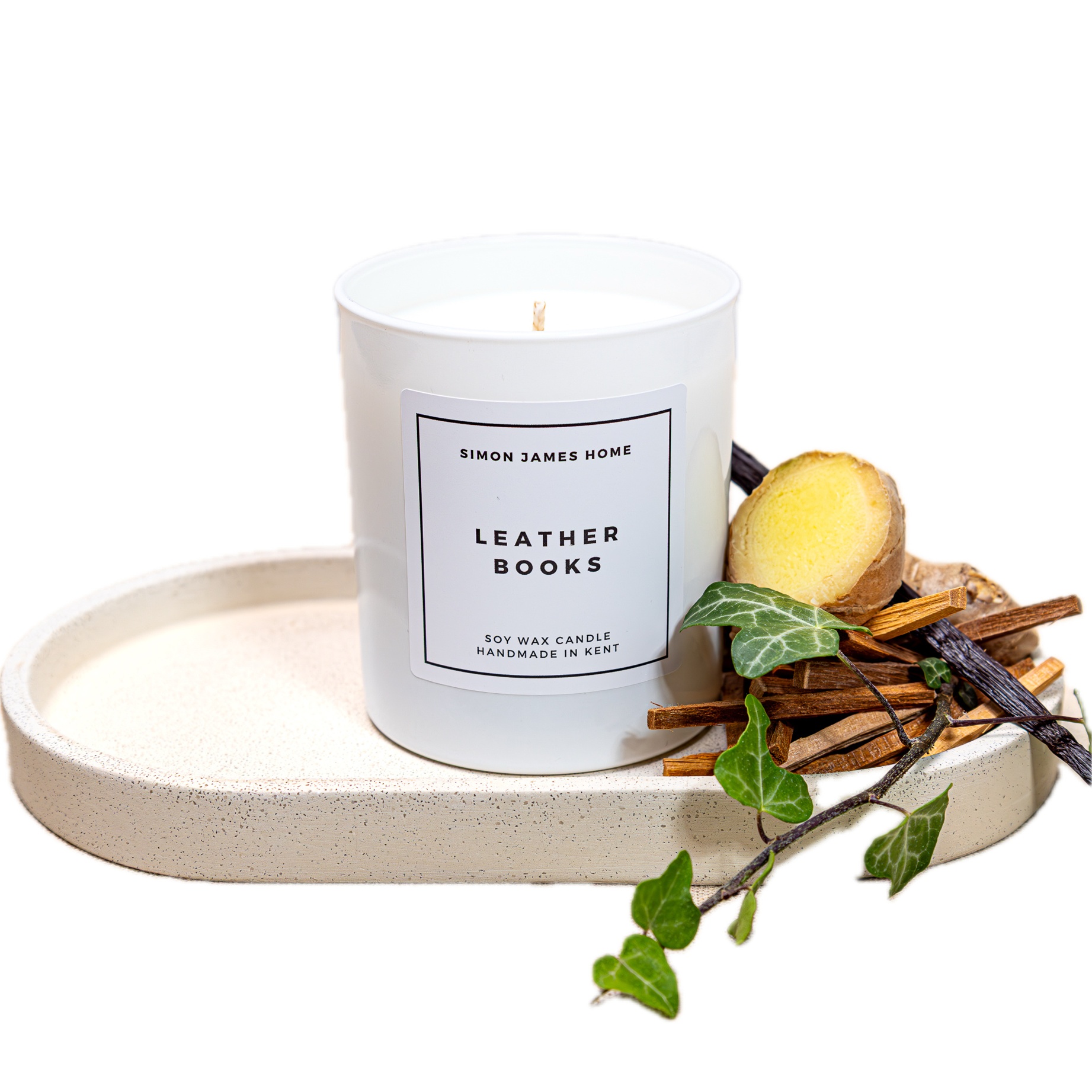 Leather Books Handmade Soy Wax Candle