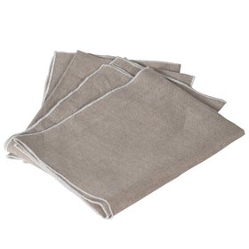 Natural Linen Napkins with Contrast Edge Stitch
