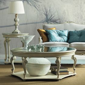 Rococo Style Round Glass Coffee Table