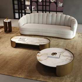 Contemporary Faux Marble Coffee Tables