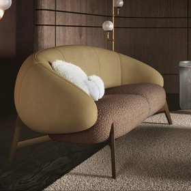 Mid Century Style Italian Leather Sofa