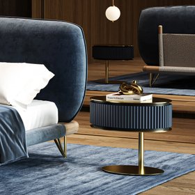 Contemporary Oval Lacquered Bedside
