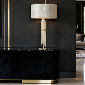 Gold Bamboo Style Table Lamp