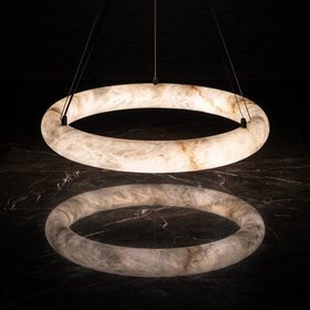 Grand Alabaster Ring Pendant Light