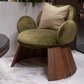 Contemporary Walnut Statement Armchair
