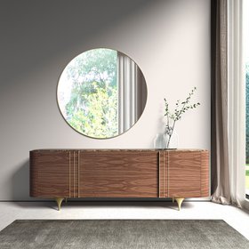 Contemporary Walnut Veneer Sideboard