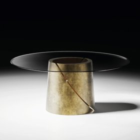 Contemporary Round Glass Dining Table