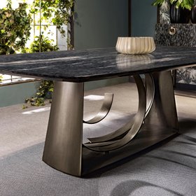 Large Modern Bronze Dining Table