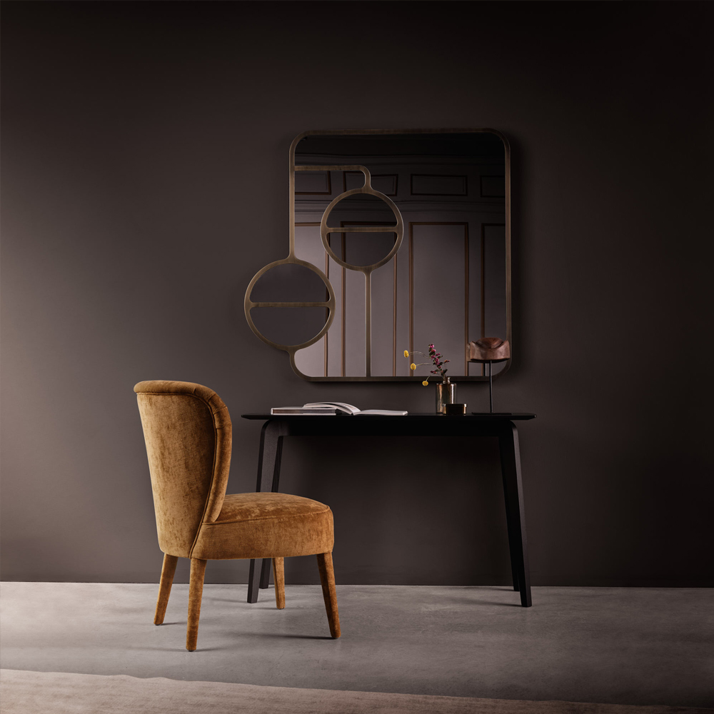 Modern Designer Curved Bronze Wall Mirror