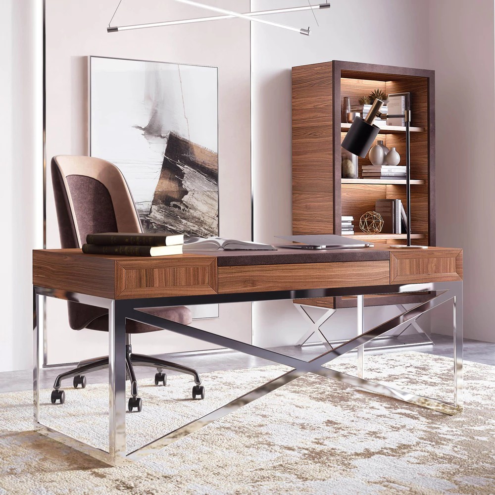 Modern Designer Veneer Executive Desk