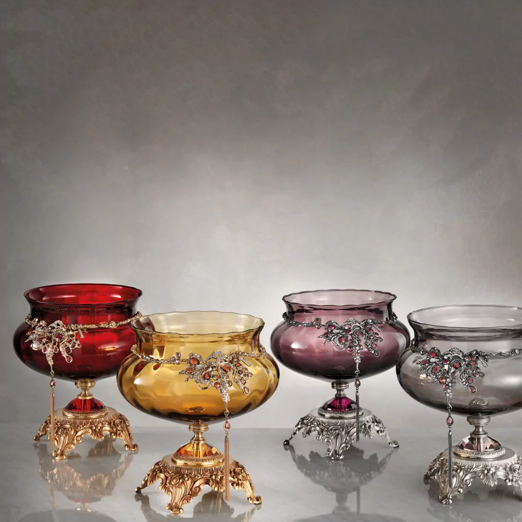 Ornate Jewelled Glass Centrepiece