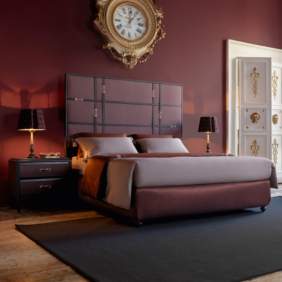 Classic Snaffle Upholstered Bed With Tall Headboard