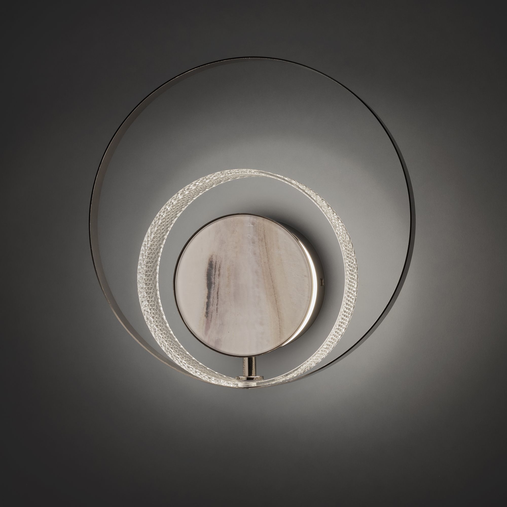Contemporary Round Wall Light With Marble Detail