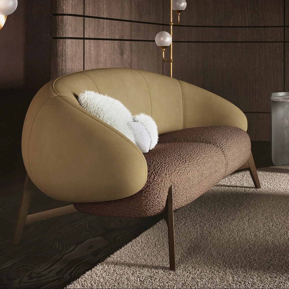 Mid Century Style Italian Leather Sofa