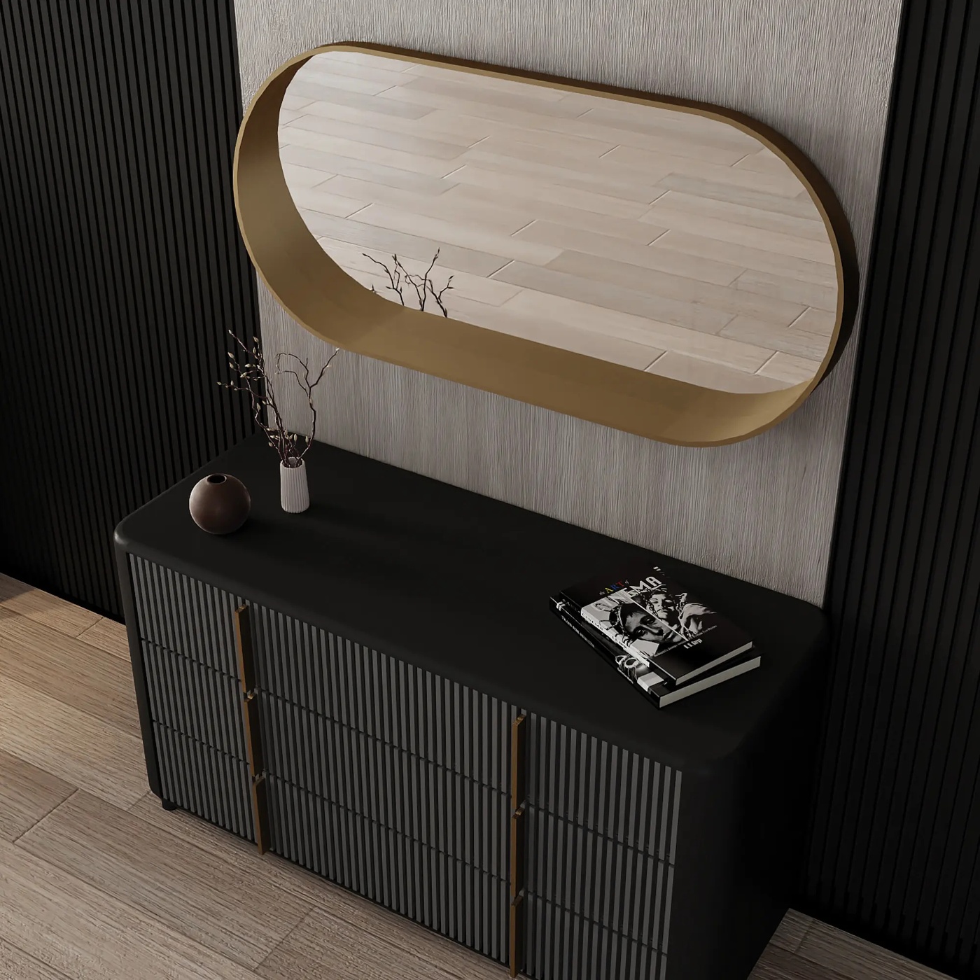 Contemporary Pill Wall Mirror