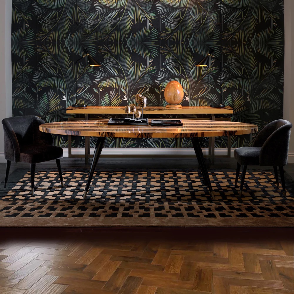 Contemporary Italian Designer Albin Wood Dining Table