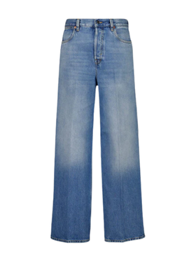 Gucci Light Blue Wide-Leg Stonewashed Denim Trousers