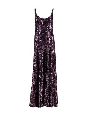 Rabanne Plum Gown Sequin Dress