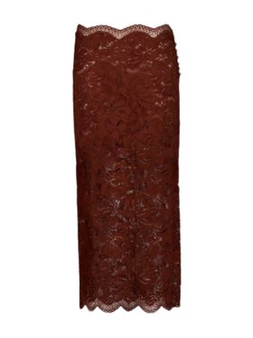 Rabanne Cinnamon Brown Lace Midi Skirt