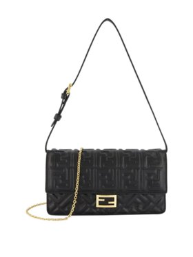 Fendi Black Wallet On Chain Baguette