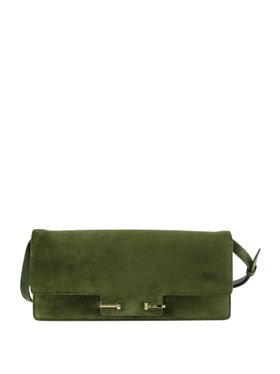 Tom Ford Moss Green Cashmere Suede Shoulder Bag
