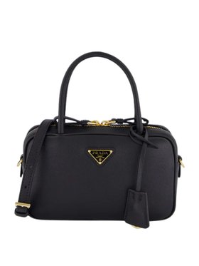 Prada Black Soft Grain Leather Handbag