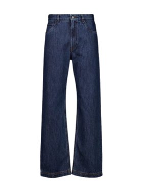 Fendi Blue Straight-Leg Logo Jeans