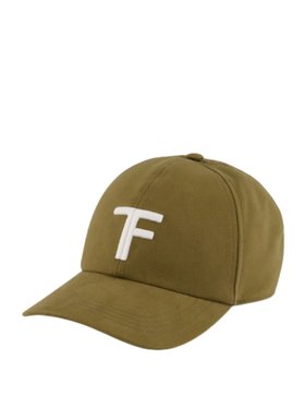 Tom Ford Khaki Canvas Cap with TF Logo