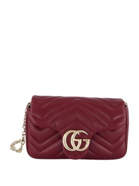 Gucci Rosso Ancora GG Marmont Mini Leather Shoulder Bag