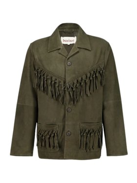 Baziszt Khaki Green Suede Vestige Jacket
