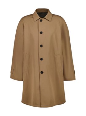 Prada Brown and Beige Reversible Buttoned Coat