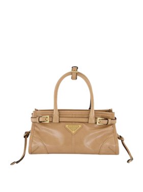 Prada Bonnie Mini Leather Handbag Cameo