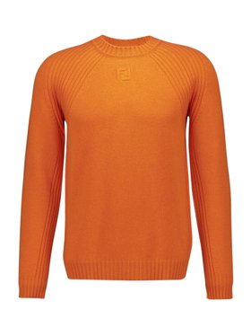 Fendi Orange Cashmere Crewneck Jumper
