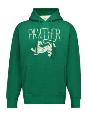 Valentino Garavani Forest Green Panther Hooded Sweatshirt