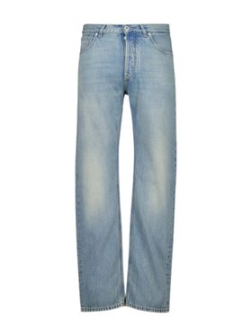 McQueen Washed Blue Straight-Leg Denim Jeans