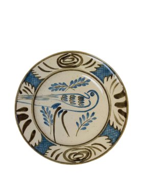 House of Capricorn Hand-Painted Lusitano Bird Stoneware Dinner Plate