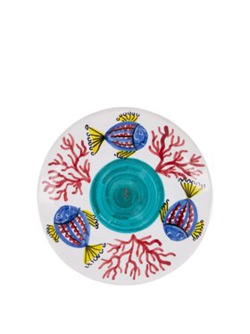 Les Ottomans Handpainted Sicily Turquoise Dessert Plate